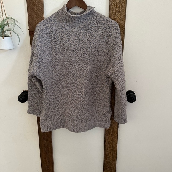 Gray Oversized Cowl Neck Sweater - Picture 12 of 15